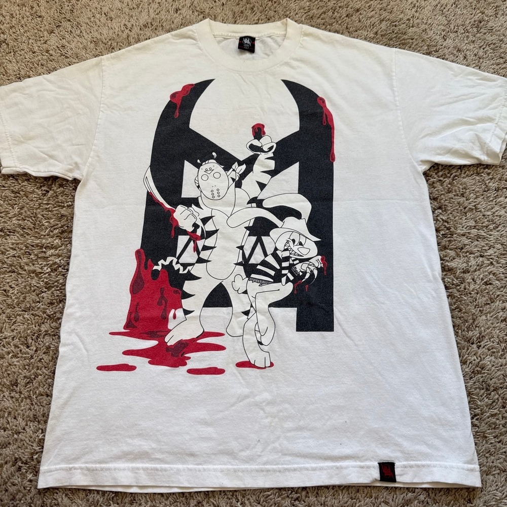 IMKING Cereal Killers T-Shirt White Large Jason Freddy Horror Mashup Streetwear